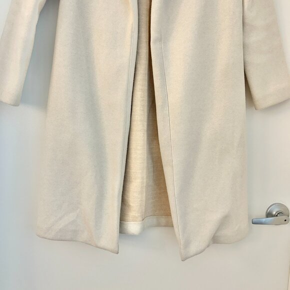 Zara Cream Lapel Open Front Lightweight Trench Coat Ivory Off White Size S - Picture 6 of 10